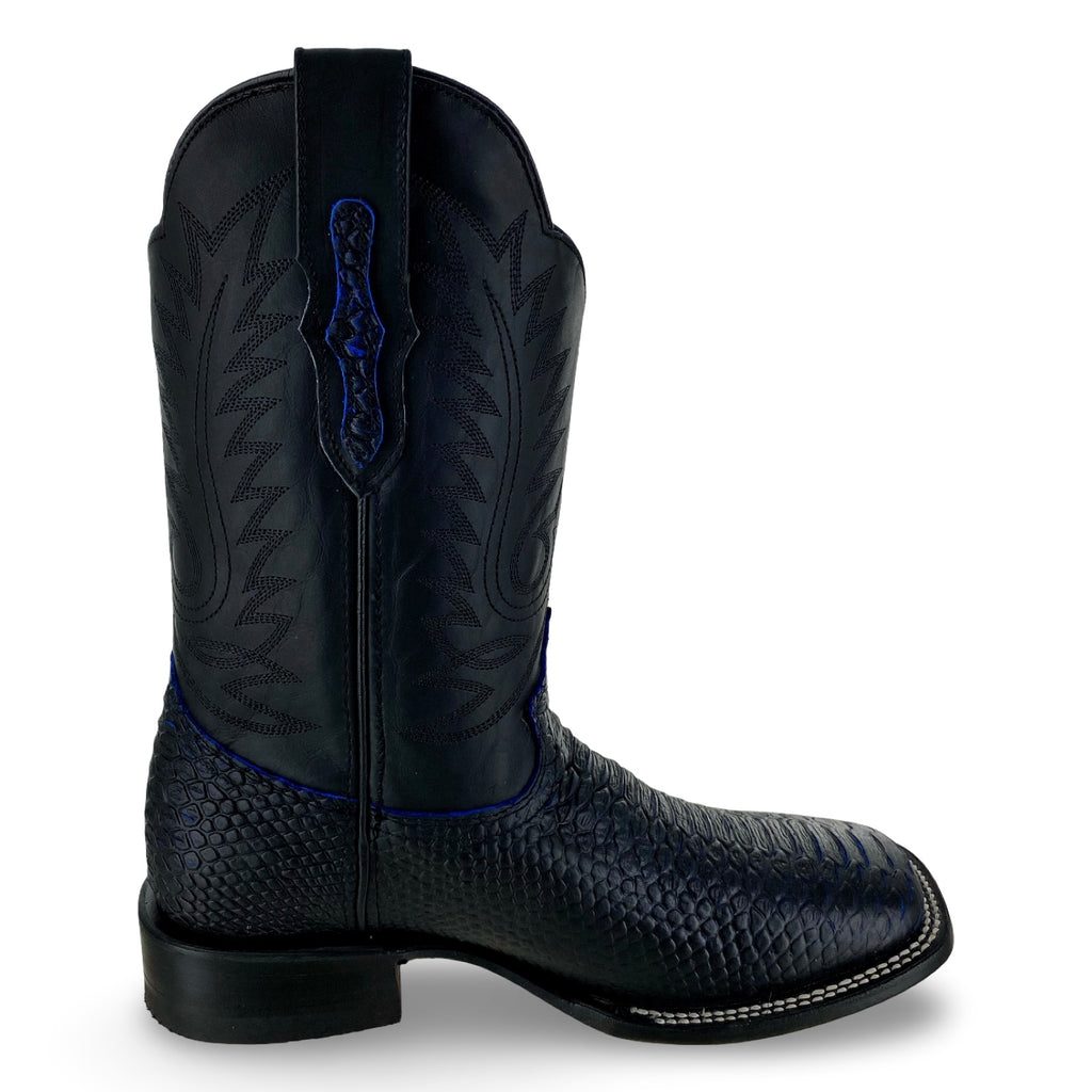 Reywelt Men's 070 PTBZC Pithon Salvaje Azul Acua Cabret Negro L-51191
