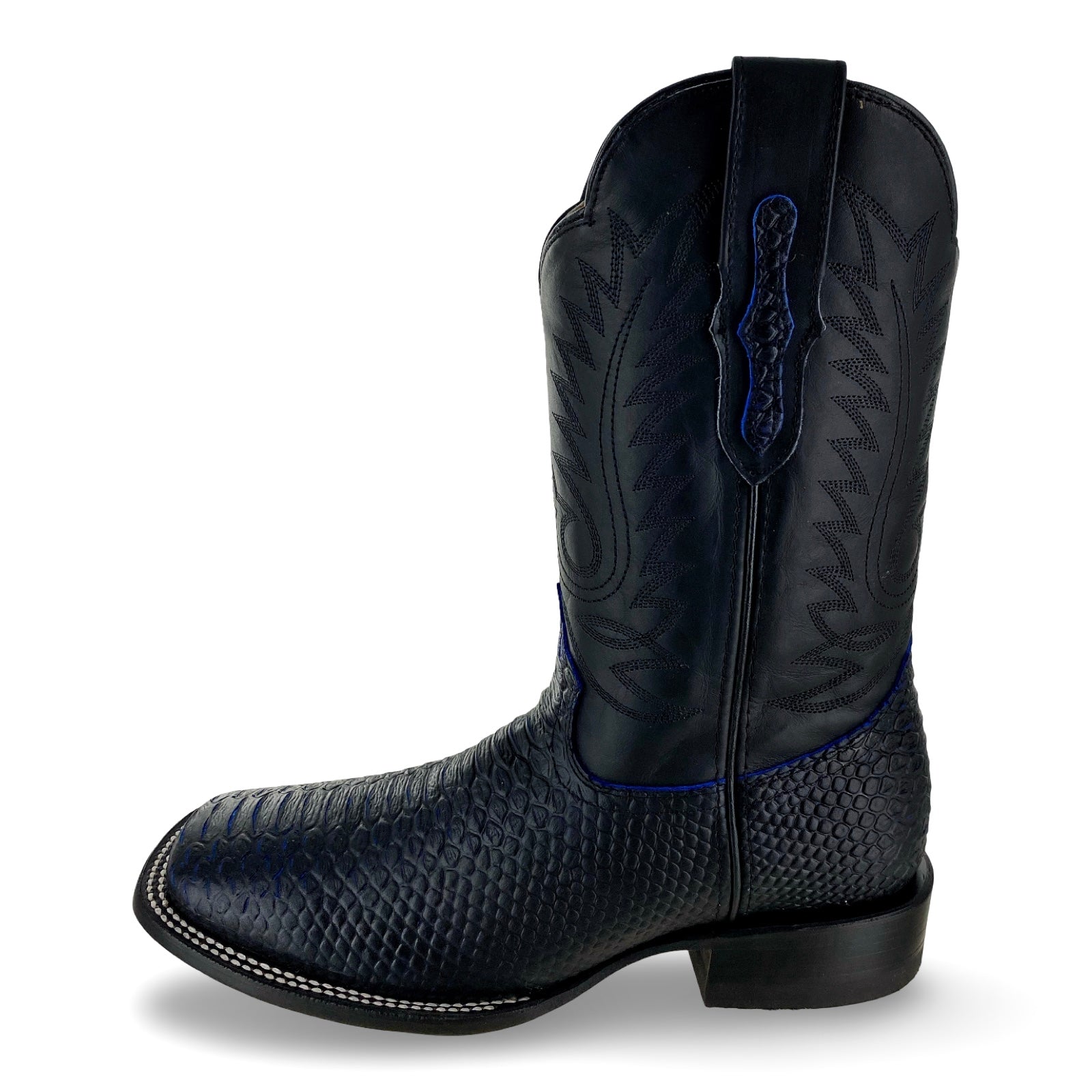 Reywelt Men's 070 PTBZC Pithon Salvaje Azul Acua Cabret Negro L-51191