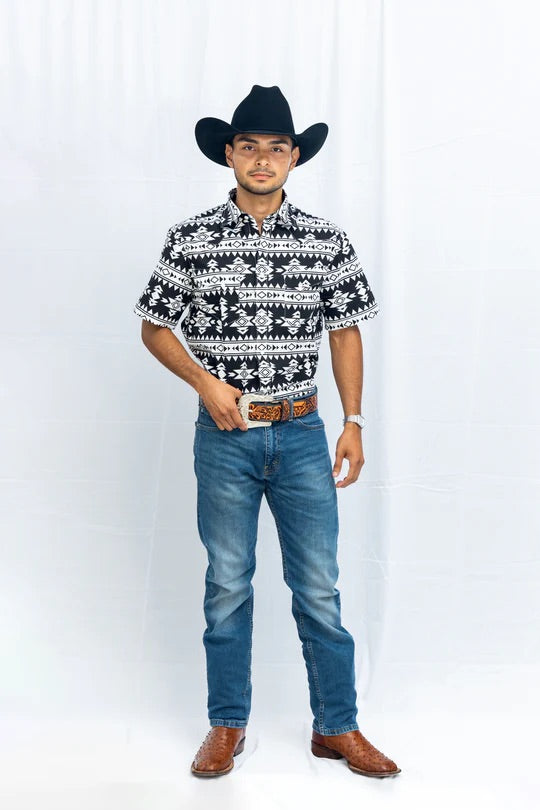 Lost Calf Men's Cheyenne Black Short Sleeve Shirt