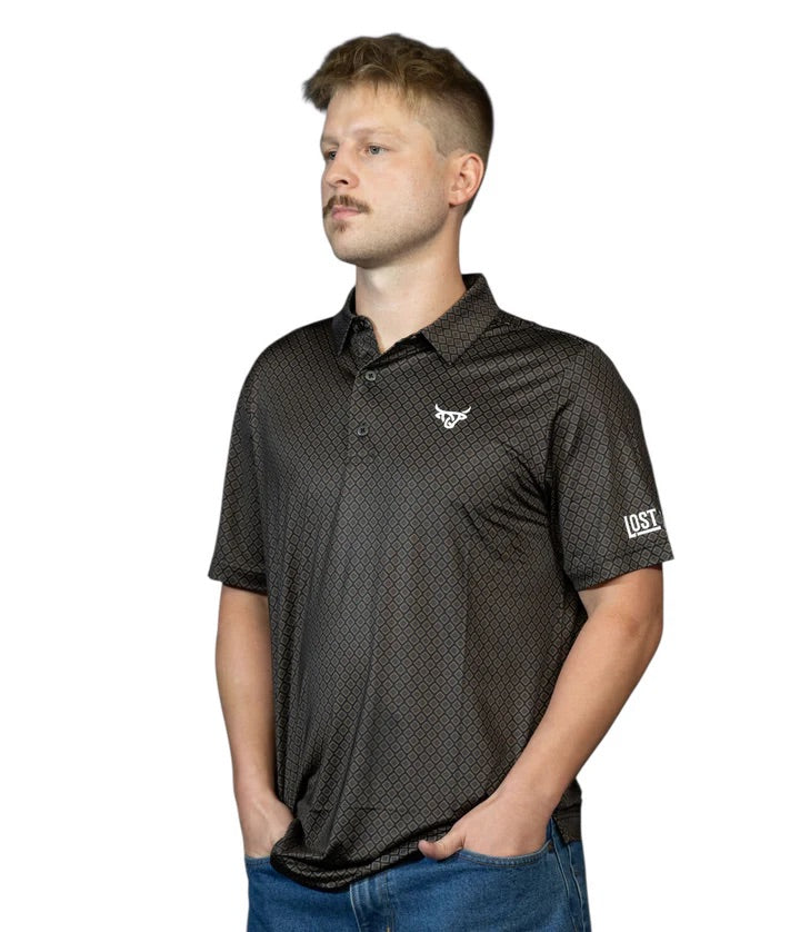 Lost Calf Men's Ebony Performance Polo
