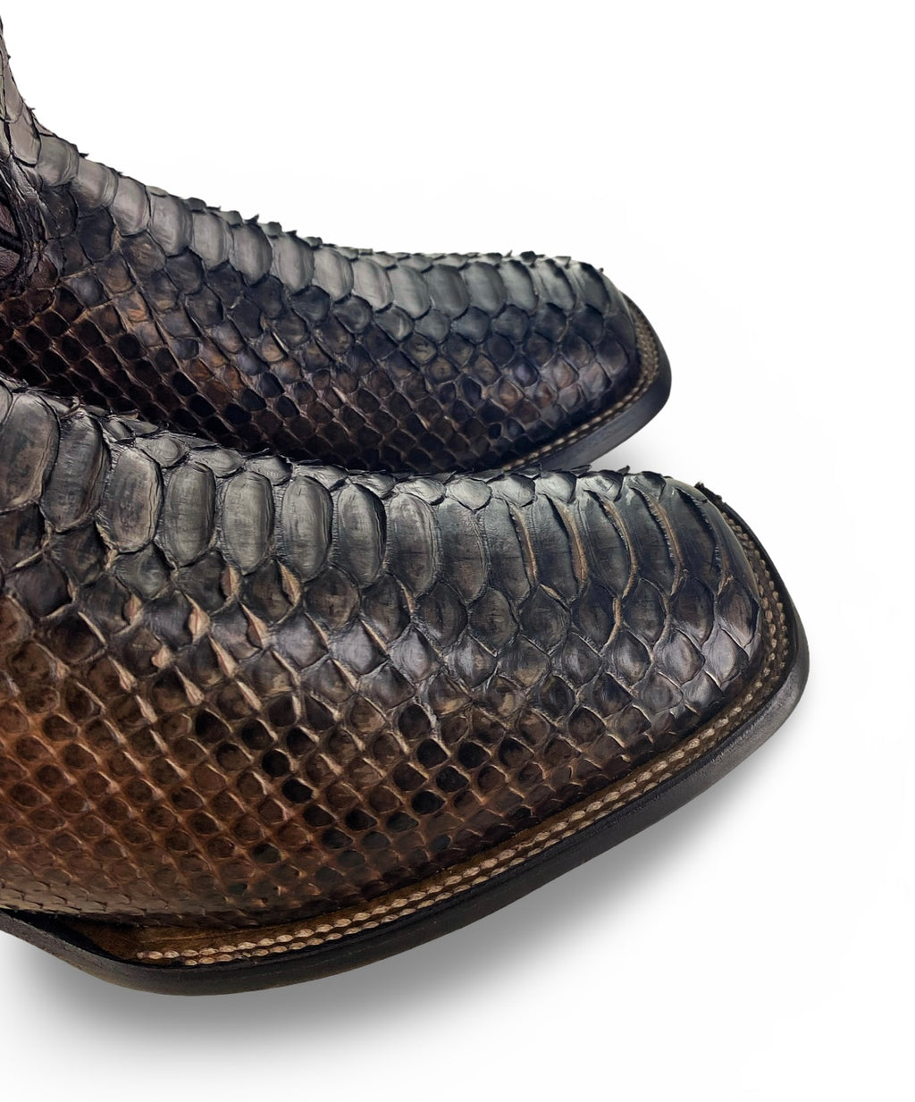 Cuadra Mens Coffee Maverick Python Back Boots CU978-L