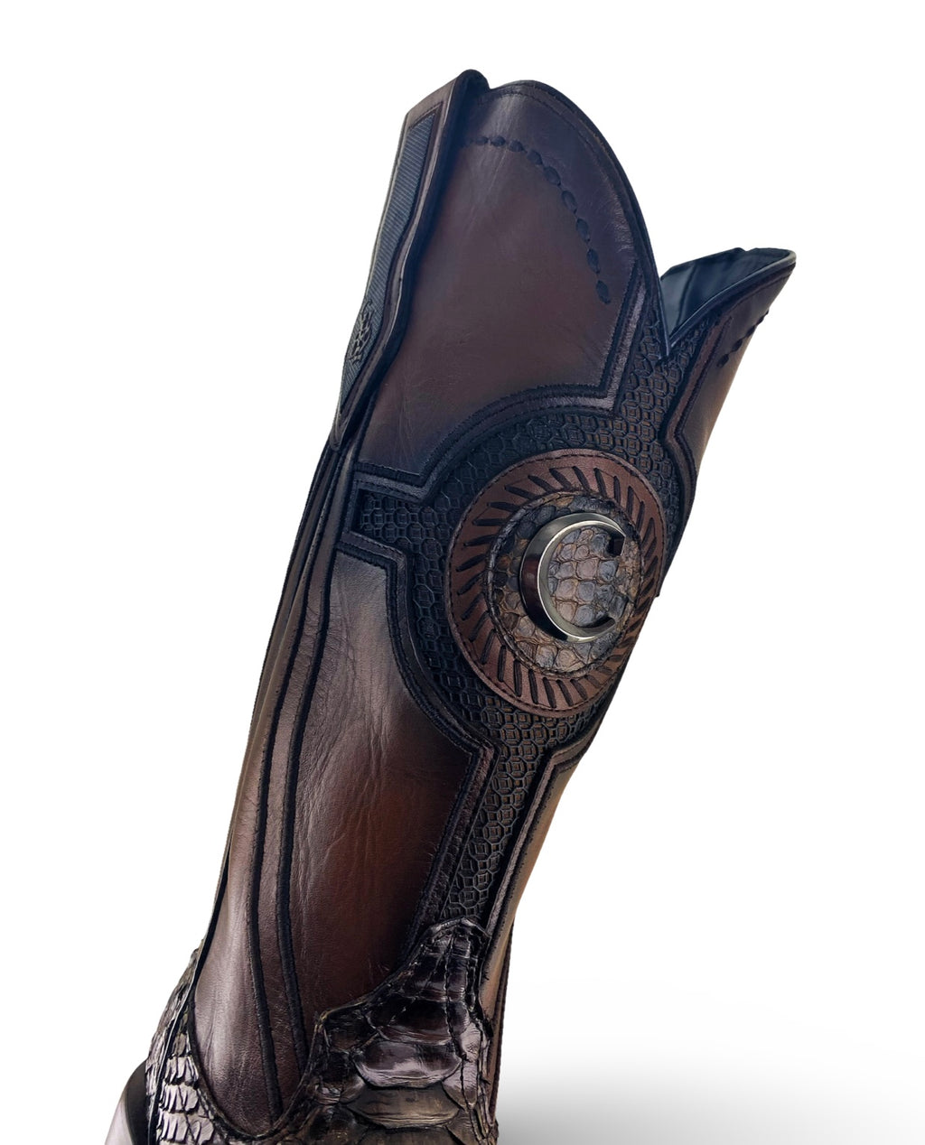 Cuadra Mens Coffee Maverick Python Back Boots CU978-L