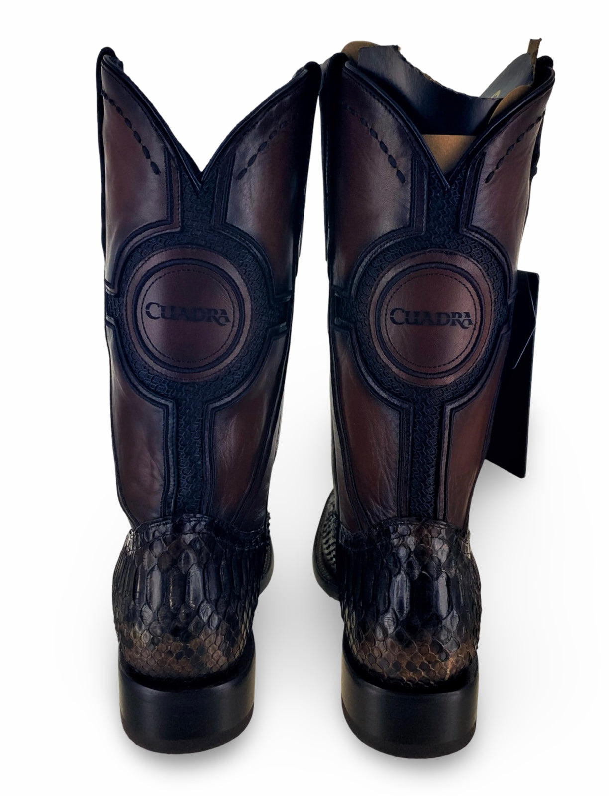 Cuadra Mens Coffee Maverick Python Back Boots CU978-L