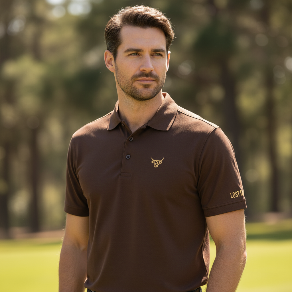 Lost Calf Men's Dark Brown Polo