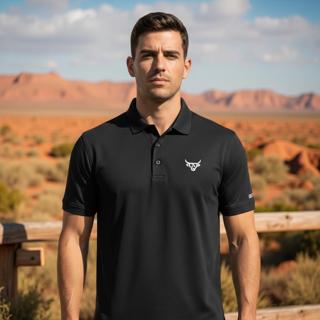 Lost Calf Men's Black Polo