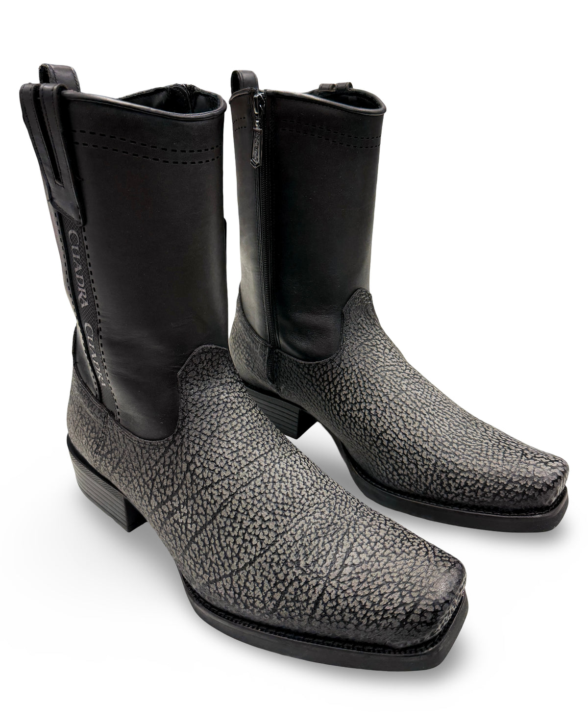 Cuadra Mens Grey Black American Bison Boots 1J4KBN