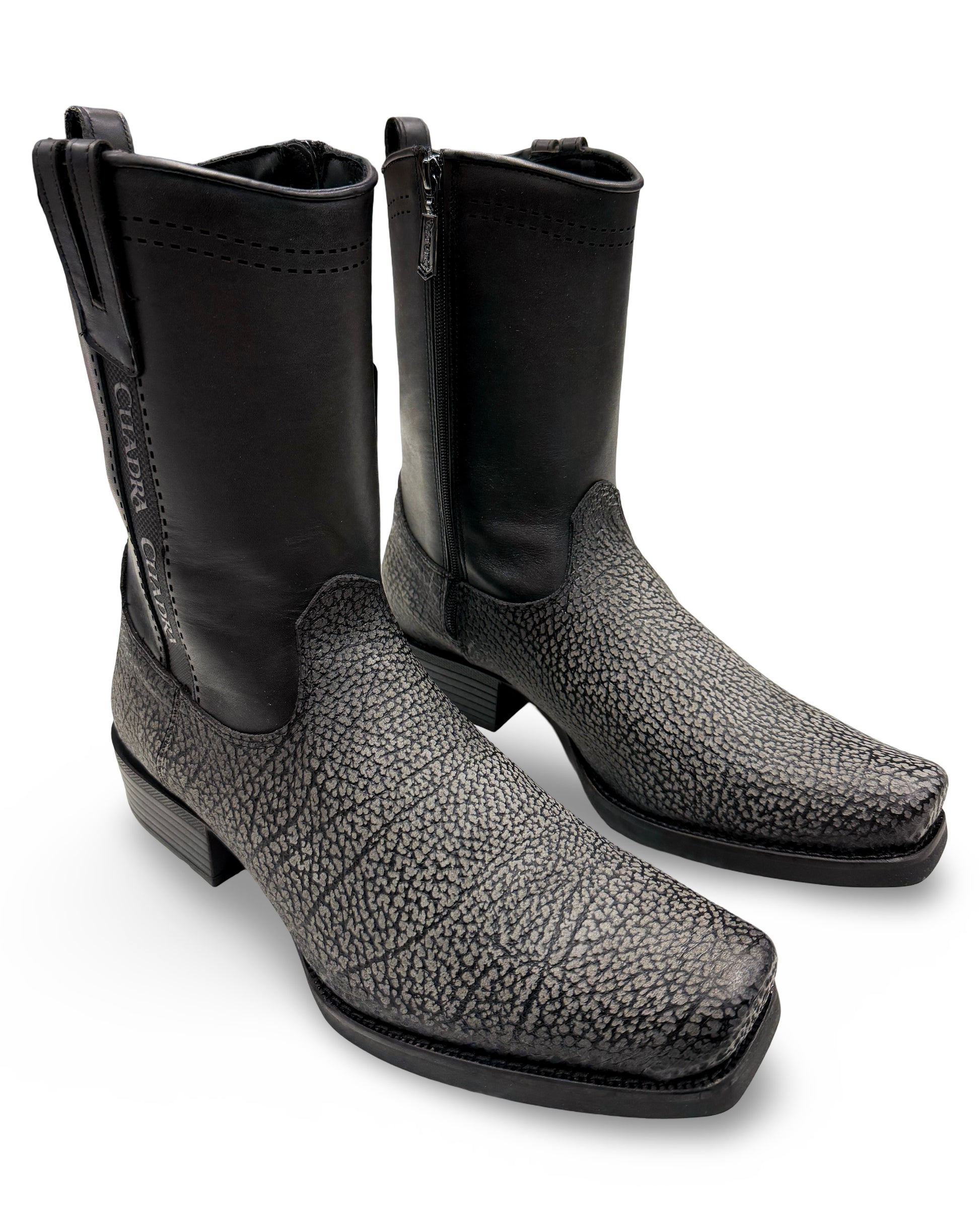 Cuadra Mens Grey Black American Bison Boots 1J4KBN