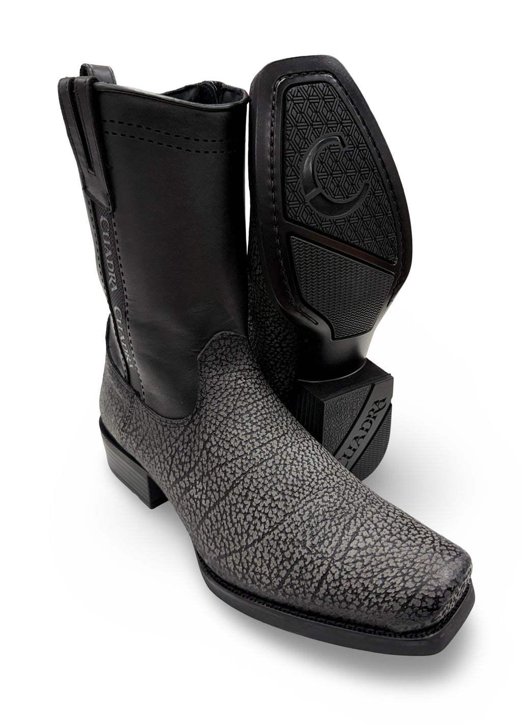 Cuadra Mens Grey Black American Bison Boots 1J4KBN