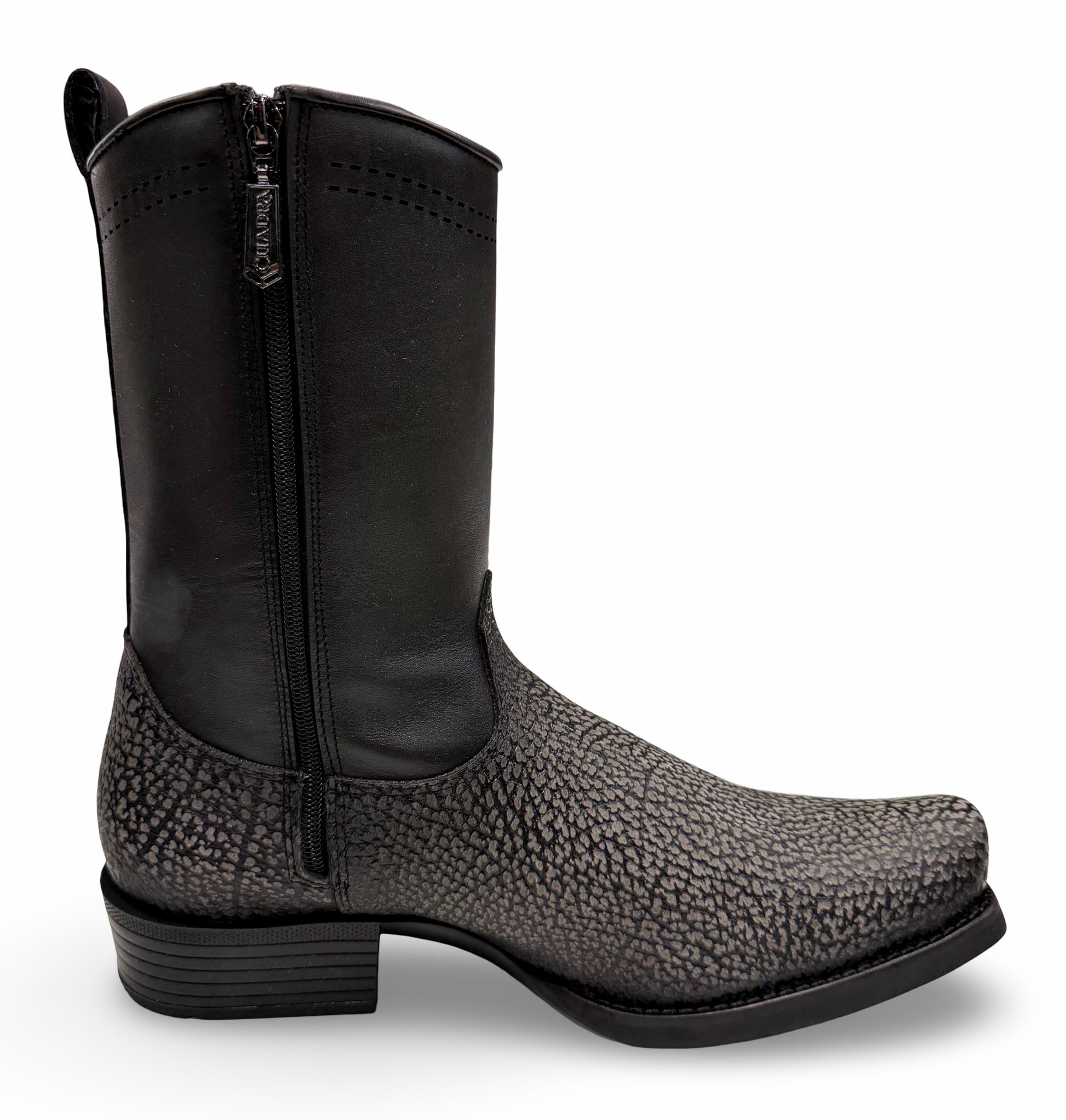 Cuadra Mens Grey Black American Bison Boots 1J4KBN