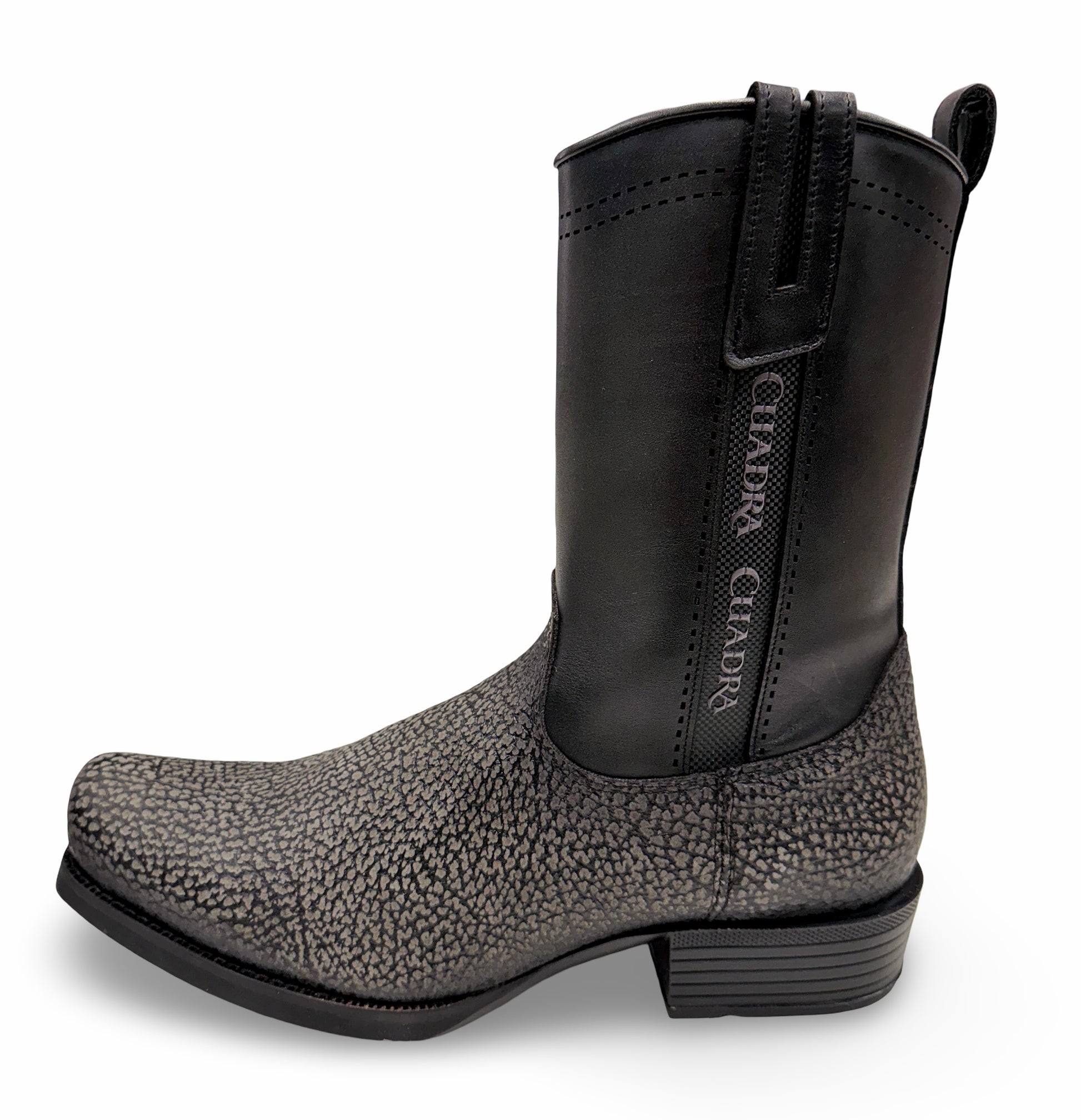 Cuadra Mens Grey Black American Bison Boots 1J4KBN