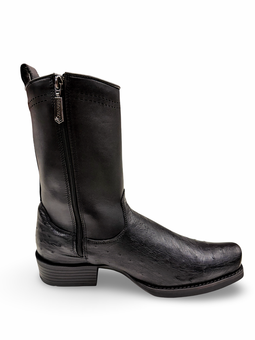 Cuadra Men's Black Ostrich Belly Boots 1J4KAB