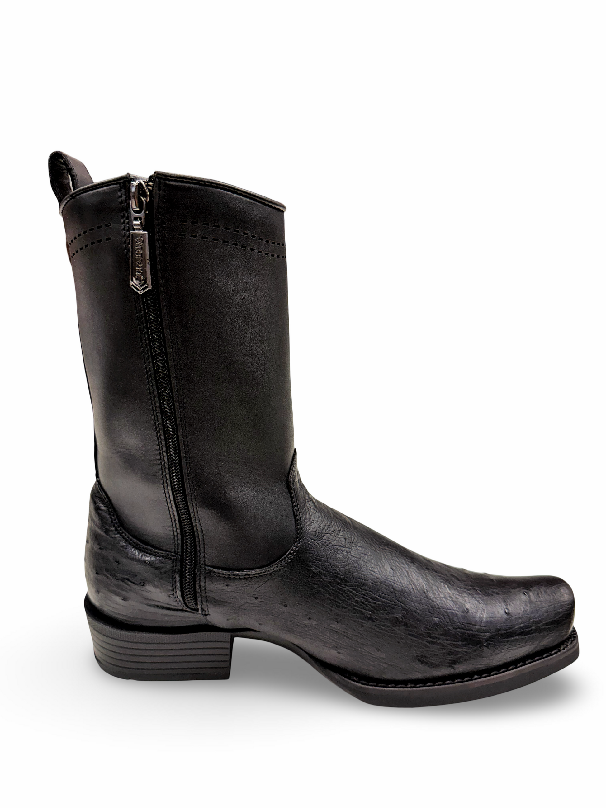 Cuadra Men's Black Ostrich Belly Boots 1J4KAB