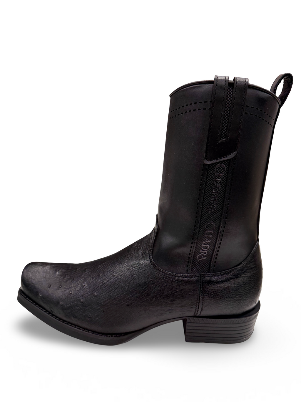 Cuadra Men's Black Ostrich Belly Boots 1J4KAB