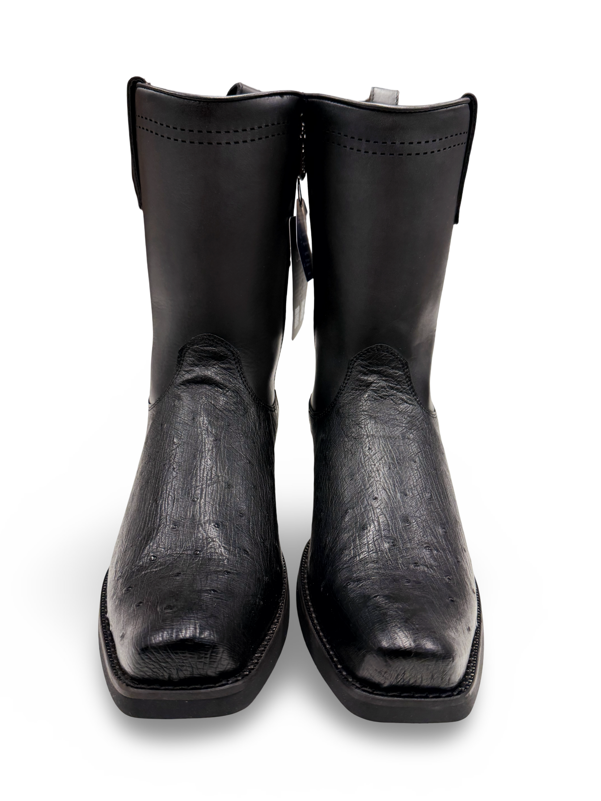 Cuadra Men's Black Ostrich Belly Boots 1J4KAB