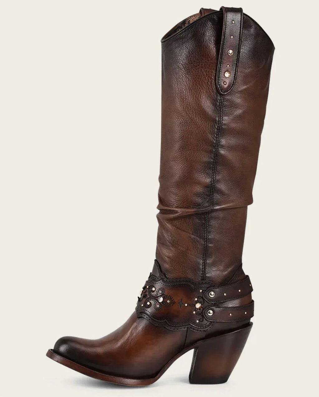Cuadra Women's Brown Crystal-Embellished Knee-High Boot 1Z41RS