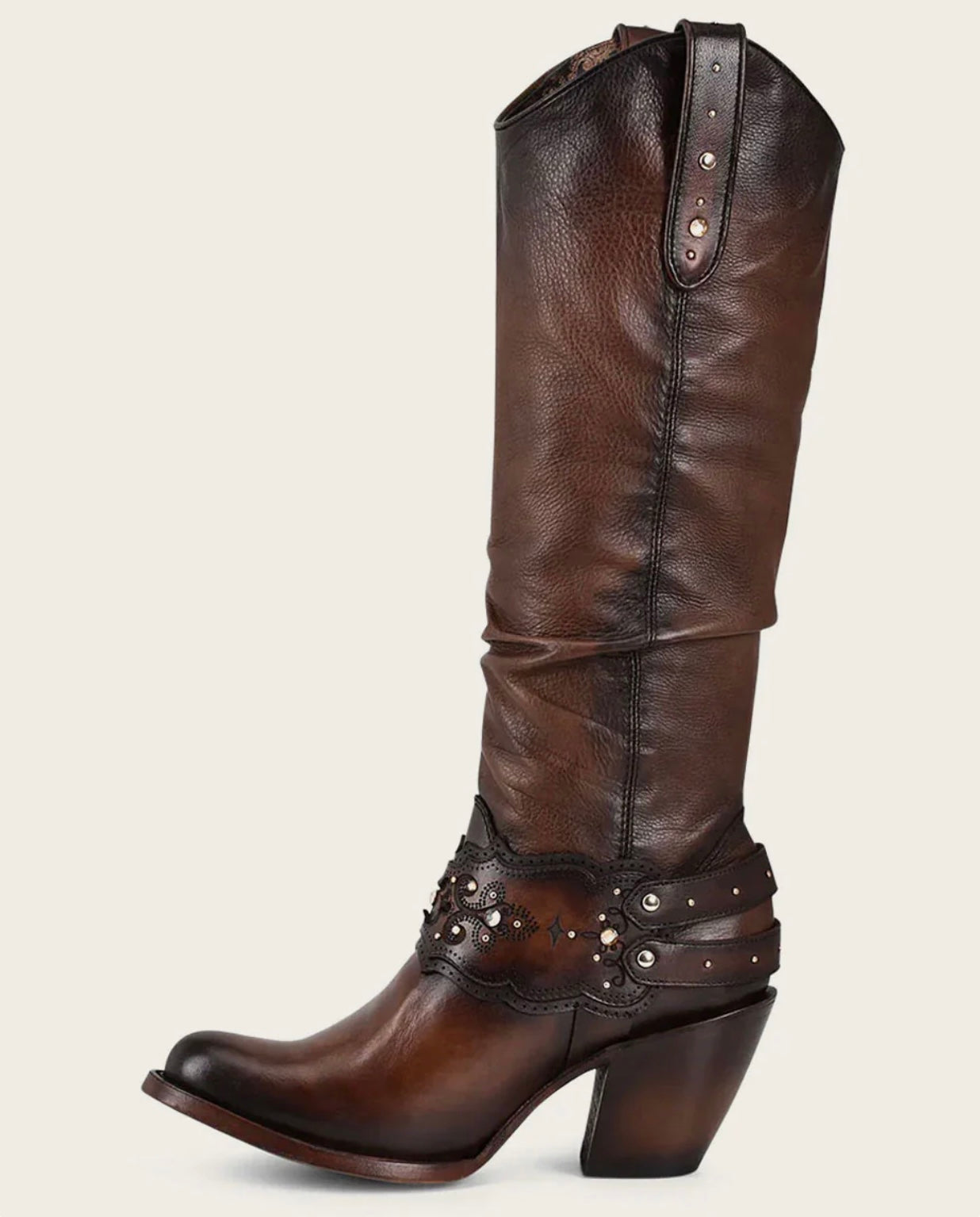 Cuadra Women's Brown Crystal-Embellished Knee-High Boot 1Z41RS
