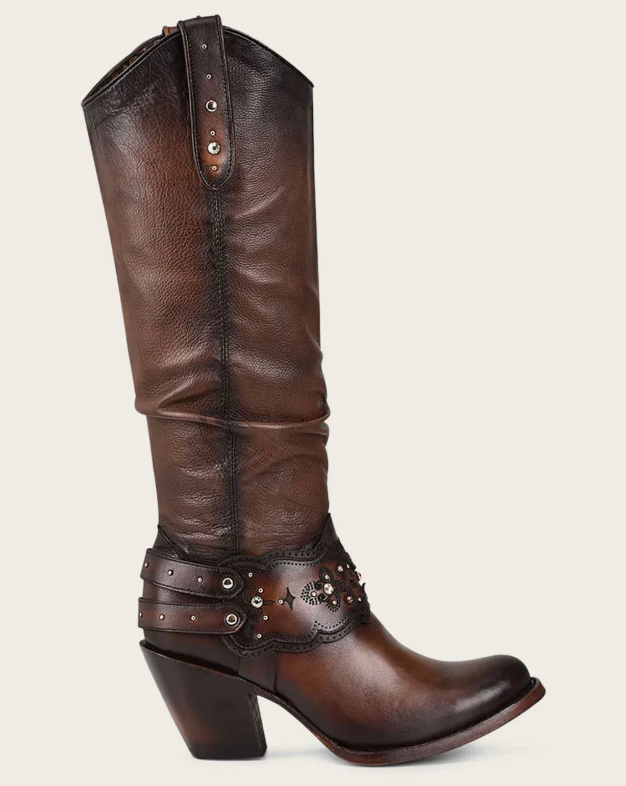 Cuadra Women's Brown Crystal-Embellished Knee-High Boot 1Z41RS