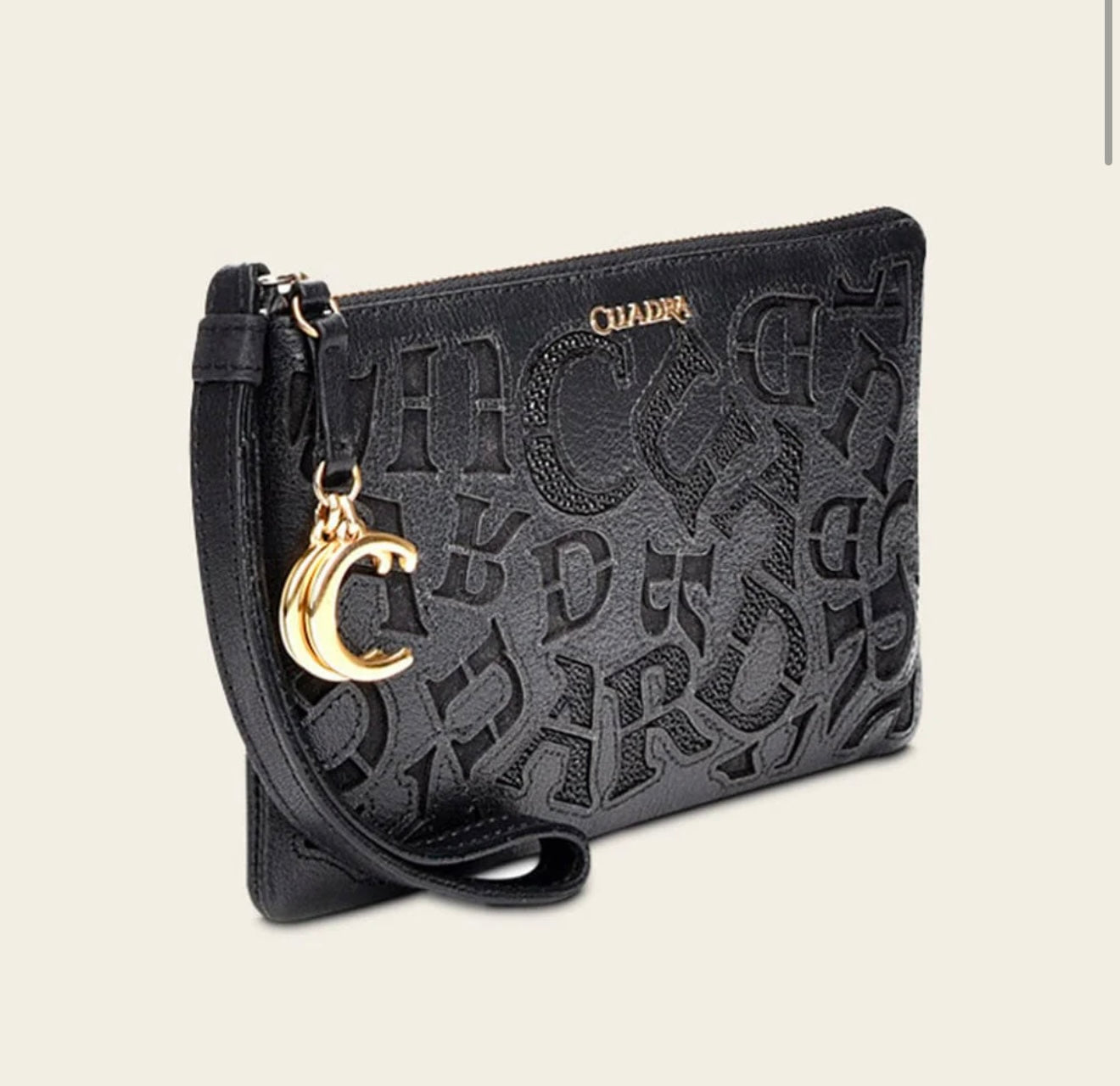 CUADRA | Women's Black Genuine Stingray/Bovine Leather Coin Purse BD192MA