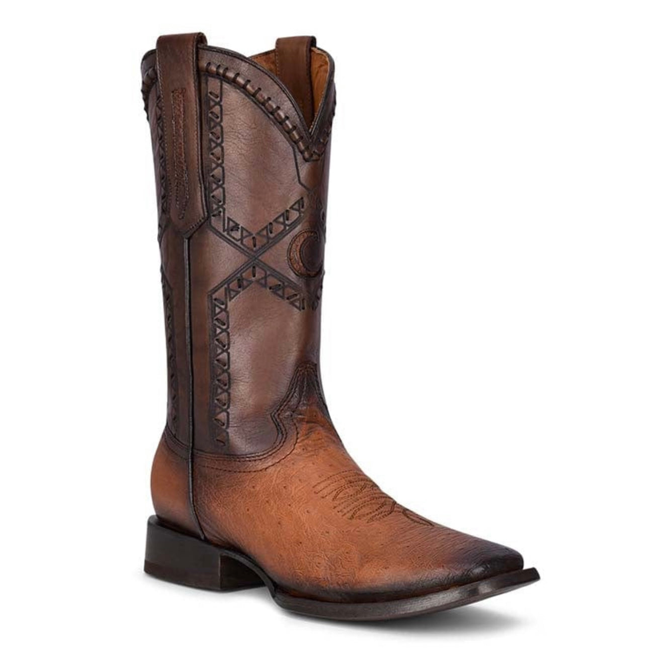 Cuadra Mens Ostrich Belly Flame Honey Boots 3Z01AB