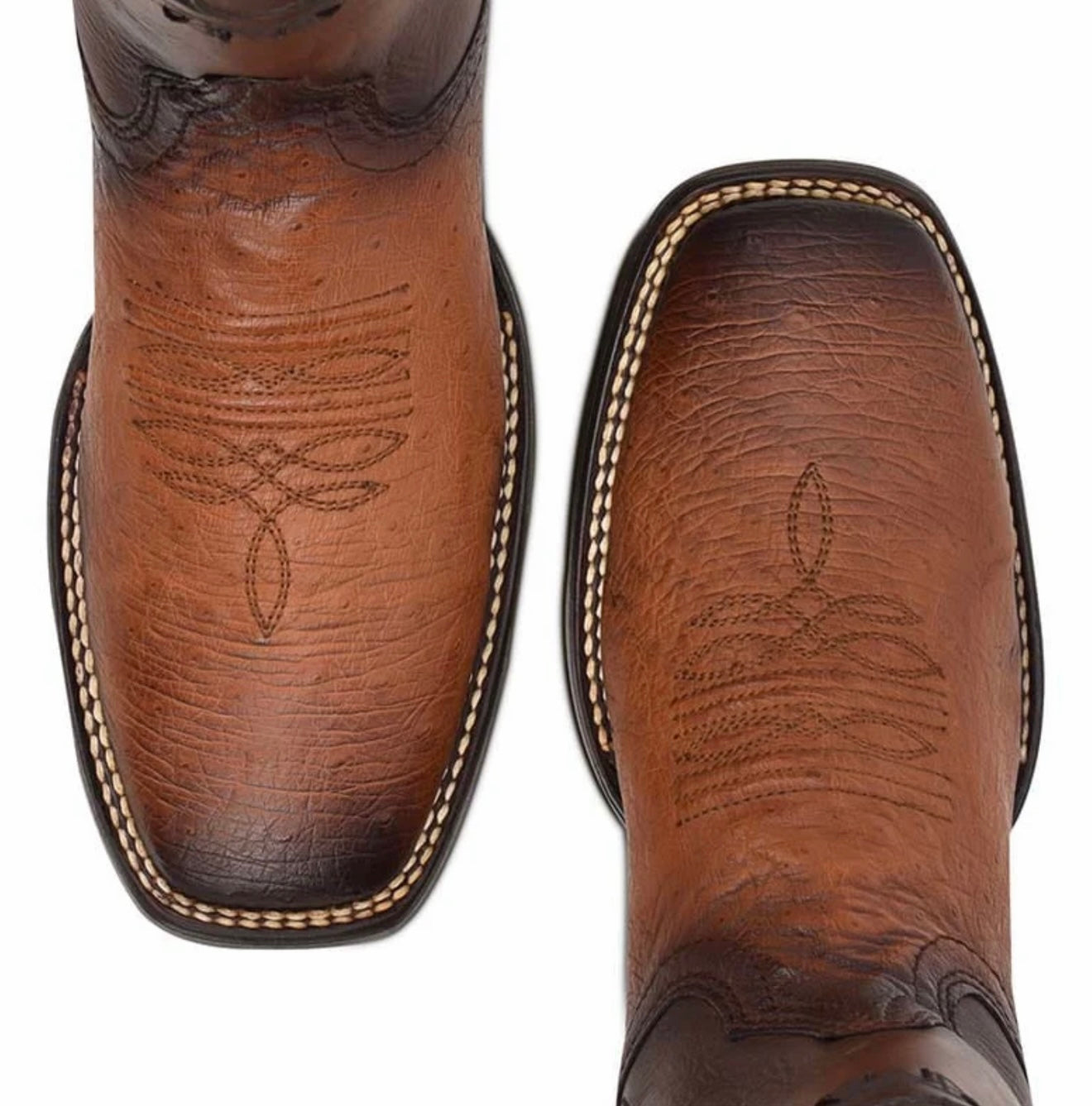 Cuadra Mens Ostrich Belly Flame Honey Boots 3Z01AB