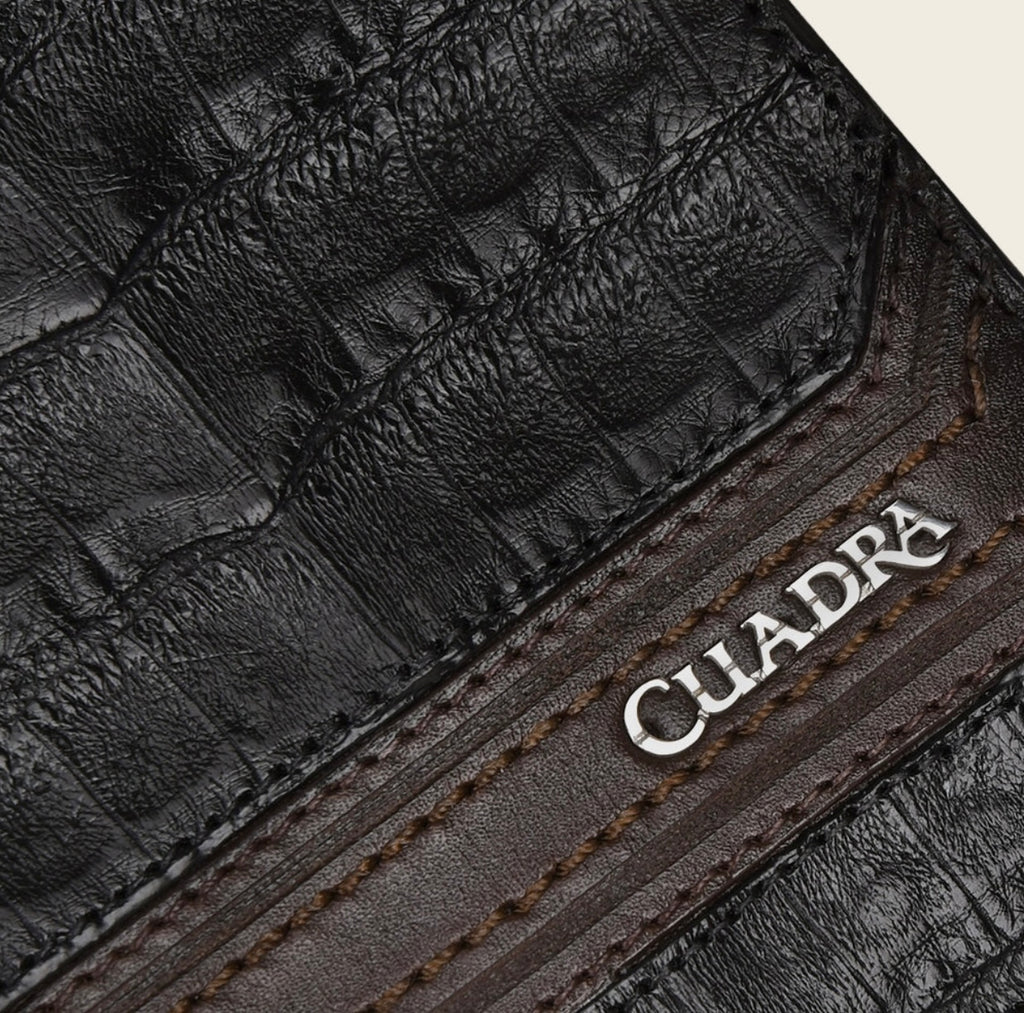 Cuadra Black Genuine Fuscus Leather Bifold Wallet with Detachable Card Holder - BC000FL/DU509