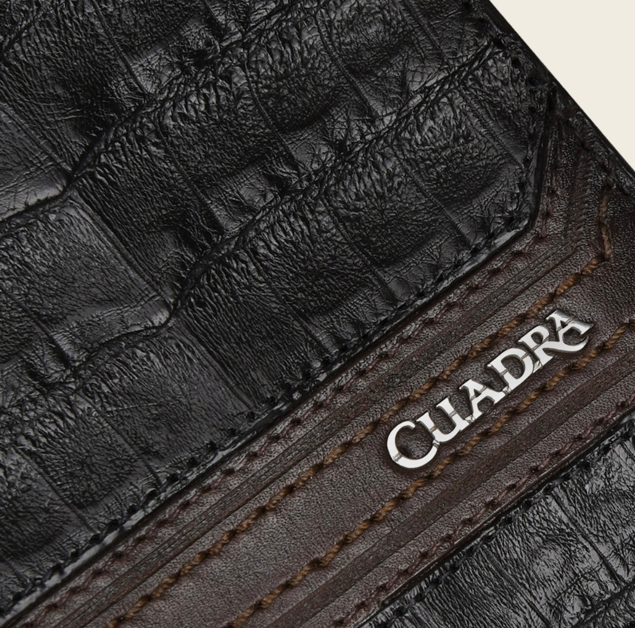 Cuadra Black Genuine Fuscus Leather Bifold Wallet with Detachable Card Holder - BC000FL/DU509