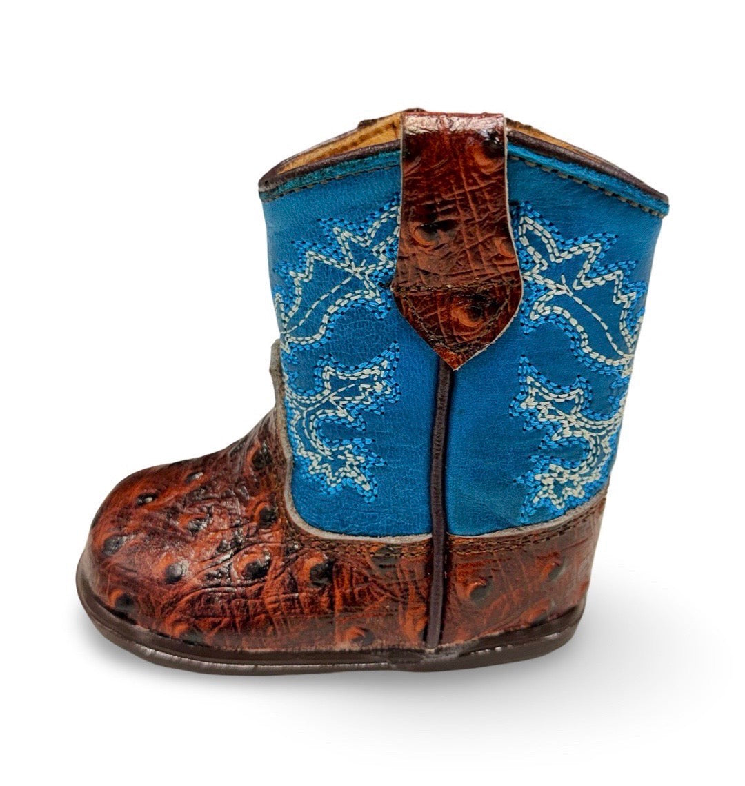 Genuine Leather Shedron Ostrich Toddler/Kids Boots