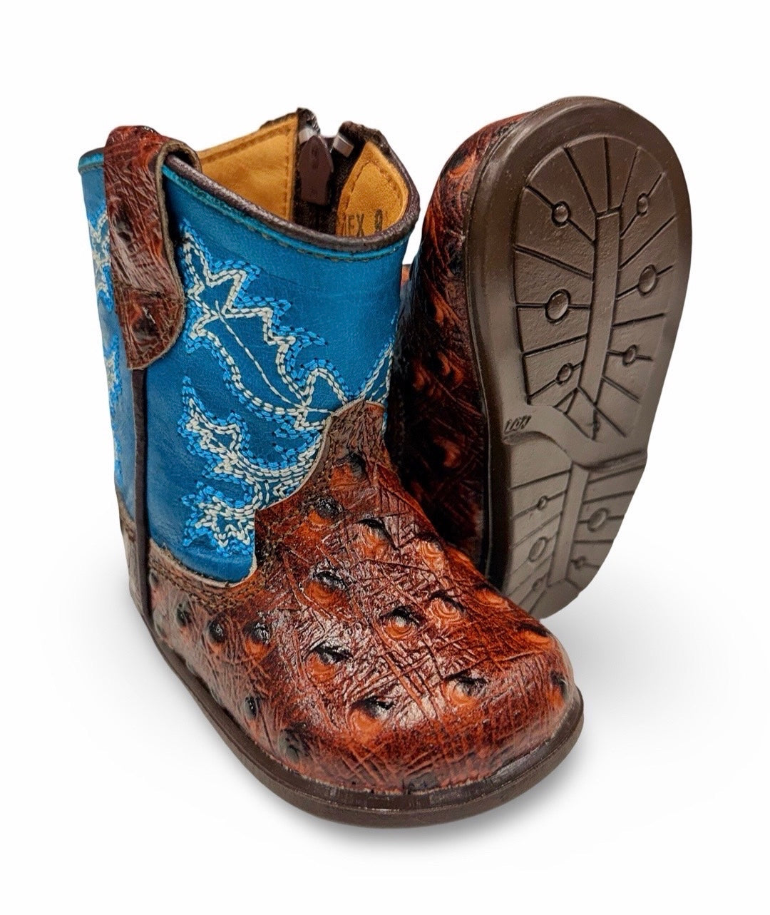 Genuine Leather Shedron Ostrich Toddler/Kids Boots