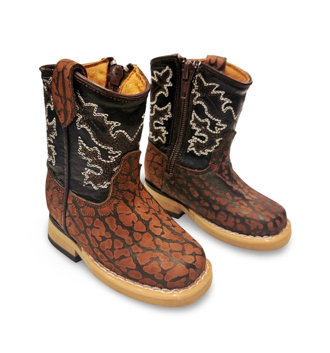 Genuine Leather Honey Bull Neck Toddler/Kids Boots