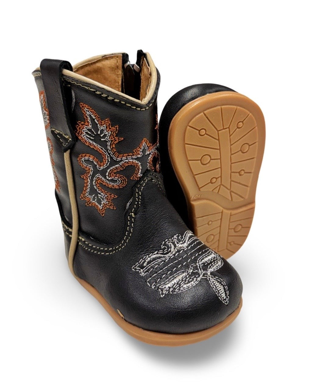 Genuine Leather Black Cowboy Toddler/Kids Boots