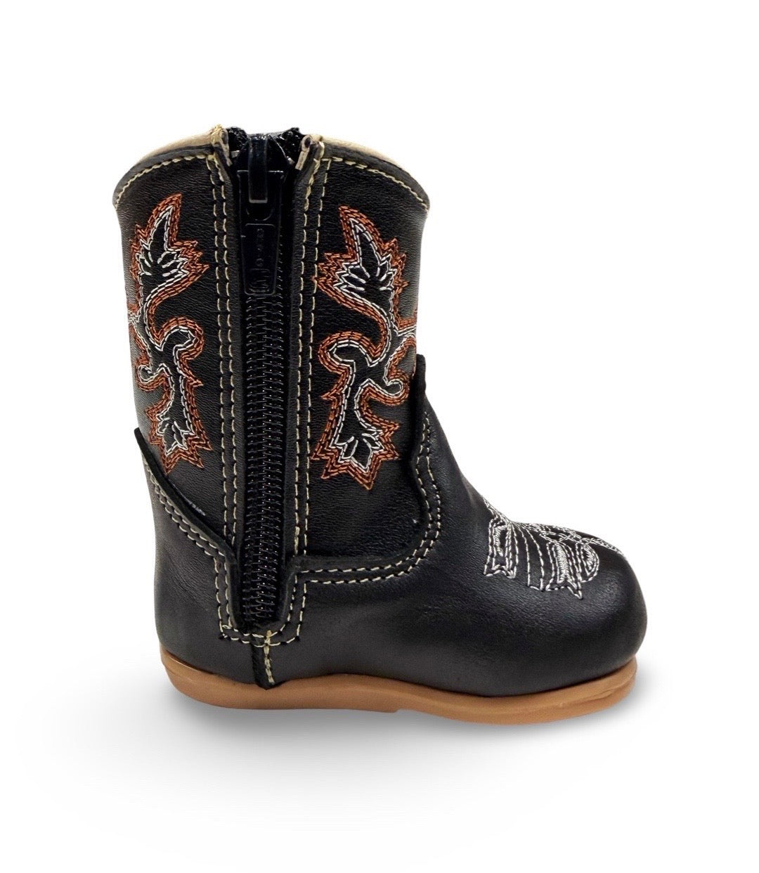 Genuine Leather Black Cowboy Toddler/Kids Boots
