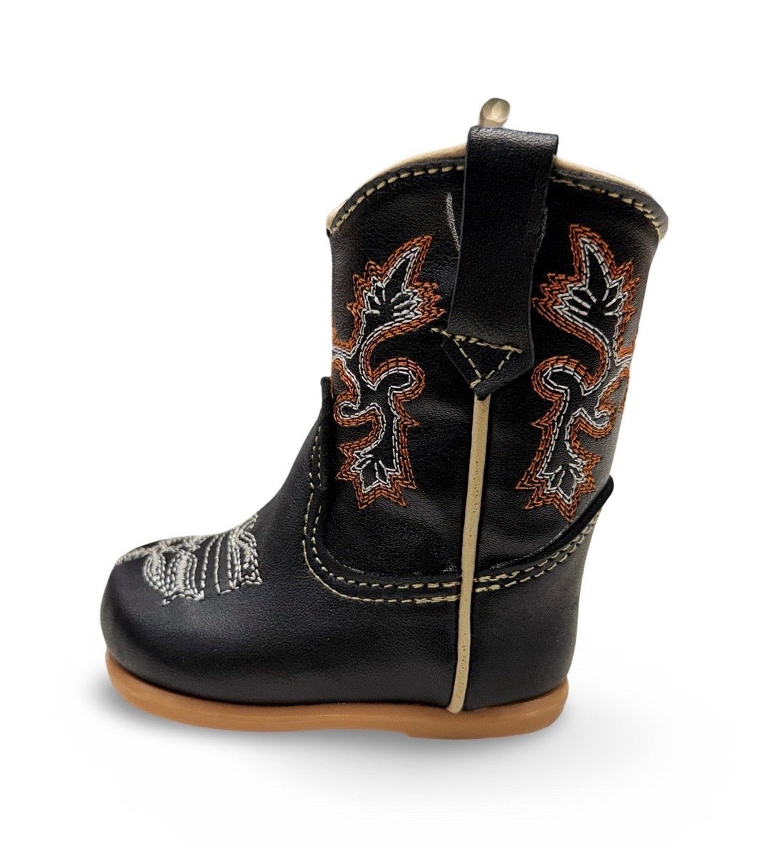 Genuine Leather Black Cowboy Toddler/Kids Boots