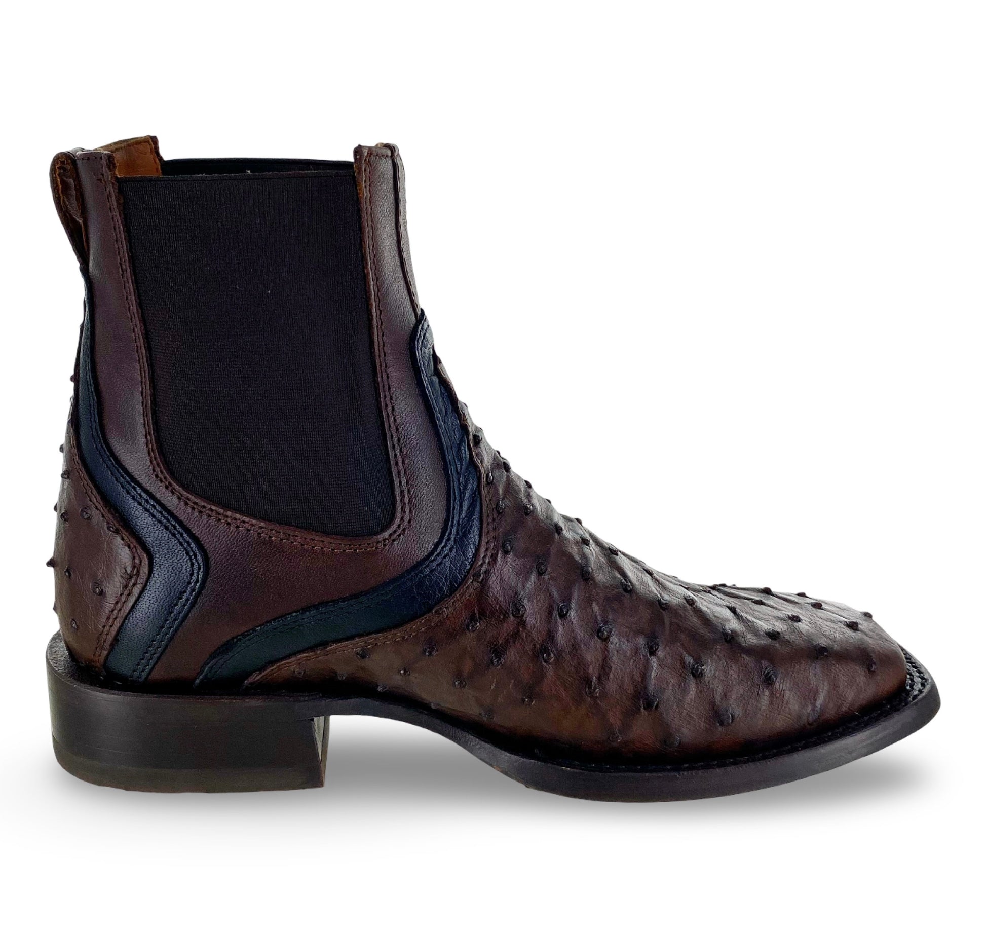 Nokota Horse Mens Owen 18 Authentic Coffee Ostrich Chelsea Boots