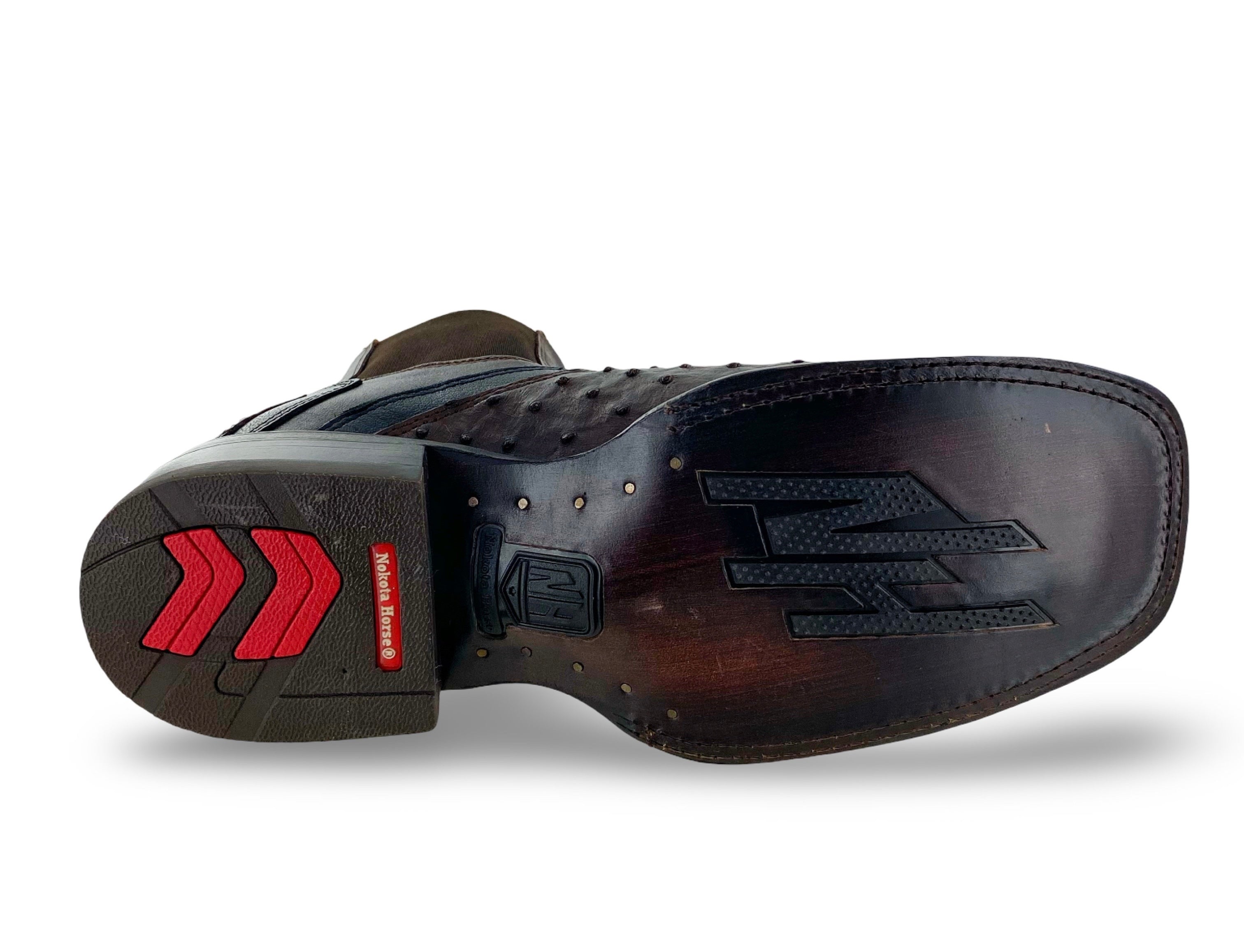 Nokota Horse Mens Owen 18 Authentic Coffee Ostrich Chelsea Boots