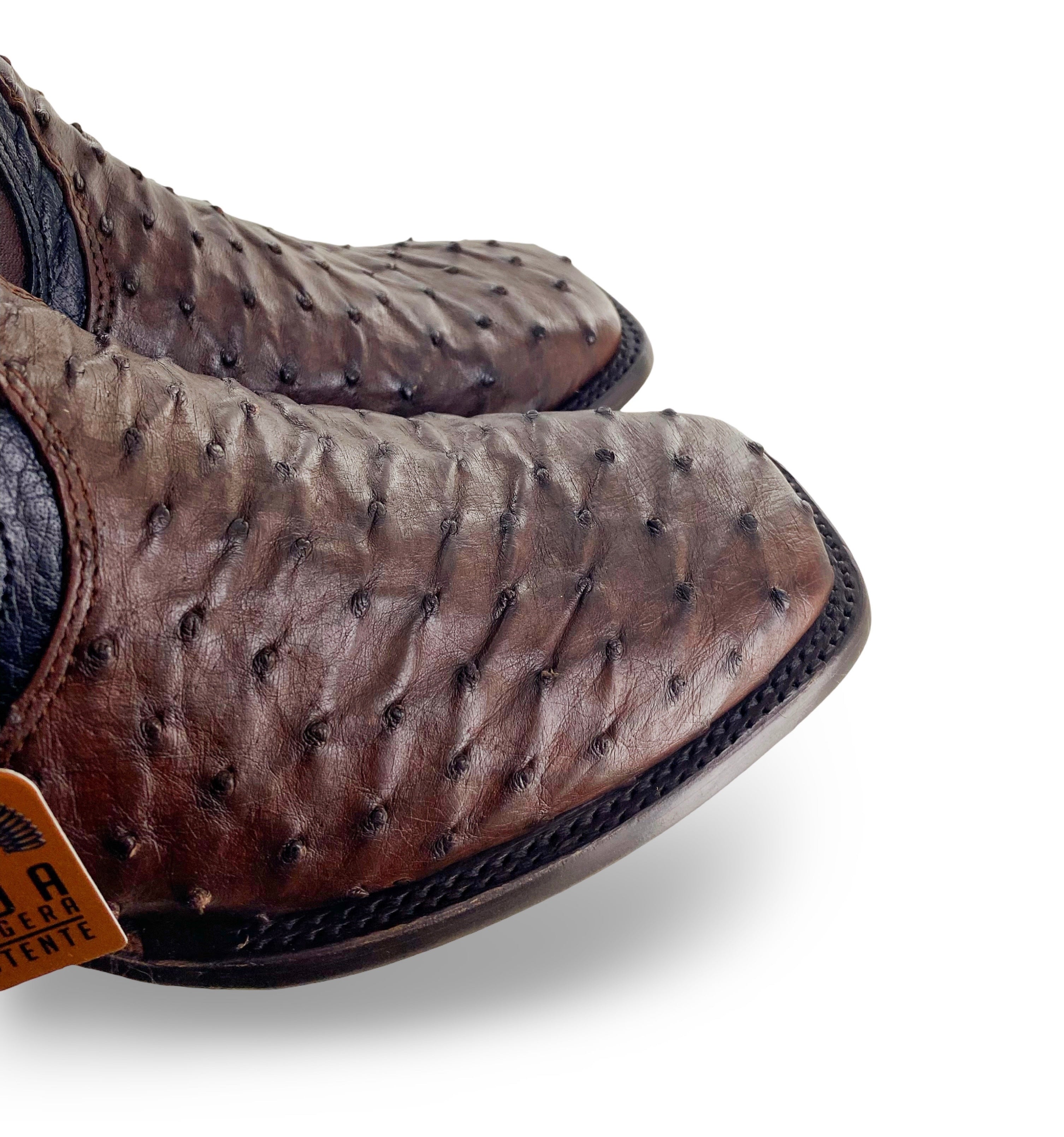 Nokota Horse Mens Owen 18 Authentic Coffee Ostrich Chelsea Boots