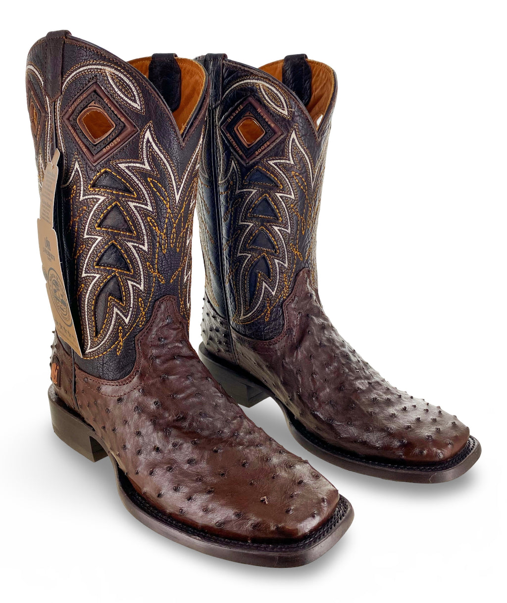 Nokota Horse Mens McCarthy 18 Authentic Coffee Ostrich Boots