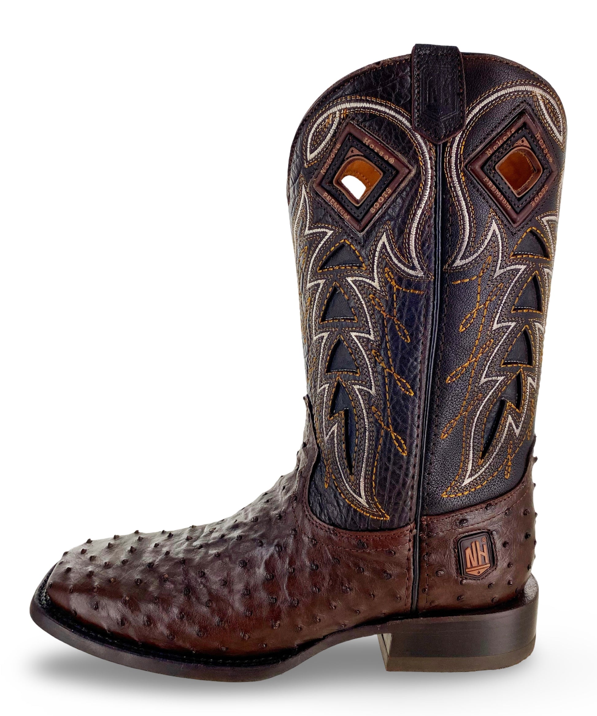 Nokota Horse Mens McCarthy 18 Authentic Coffee Ostrich Boots