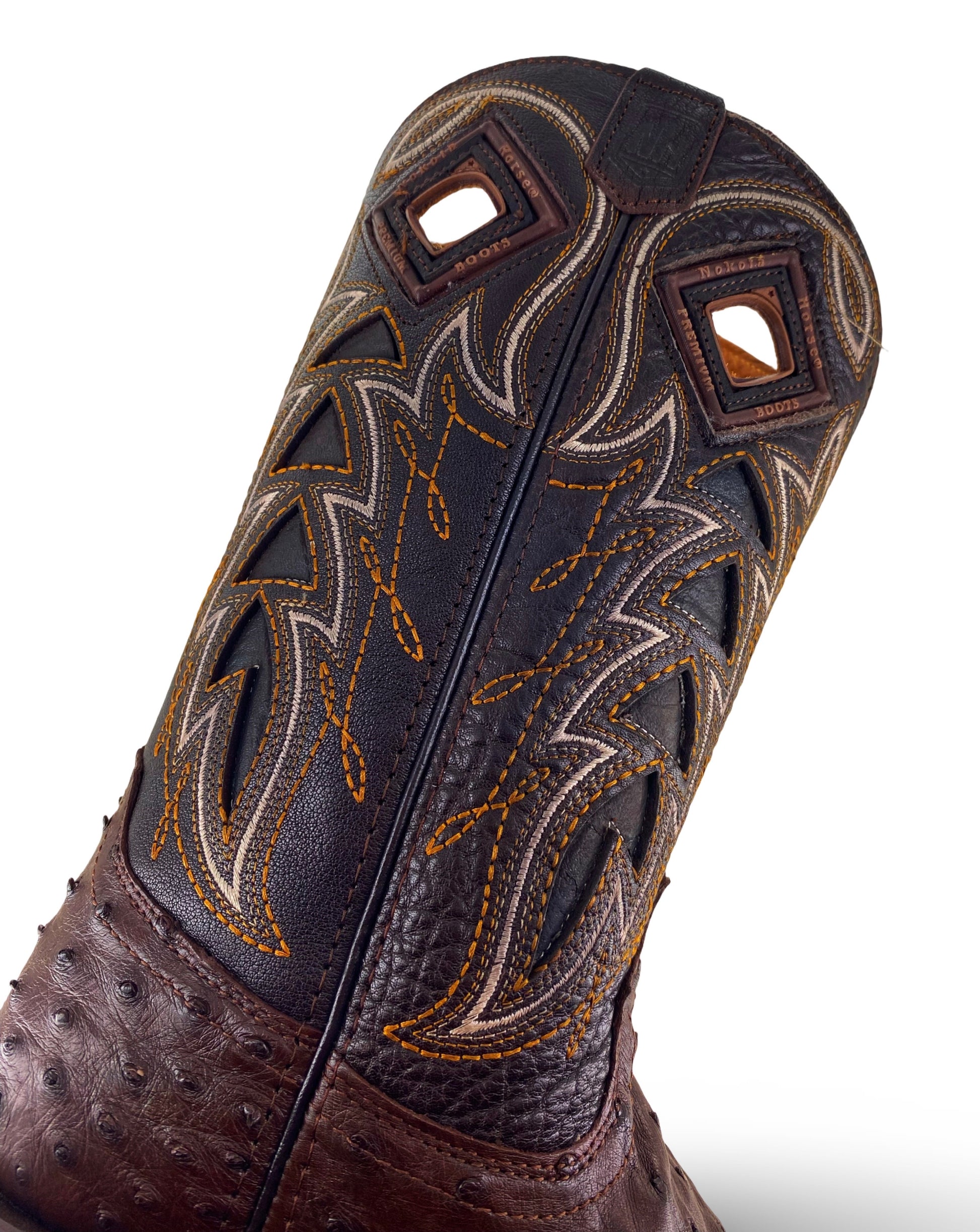 Nokota Horse Mens McCarthy 18 Authentic Coffee Ostrich Boots