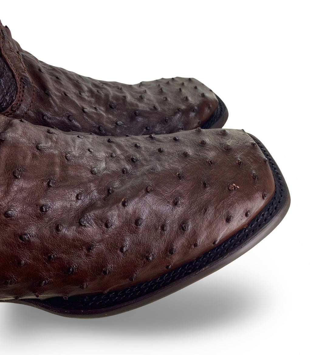 Nokota Horse Mens McCarthy 18 Authentic Coffee Ostrich Boots