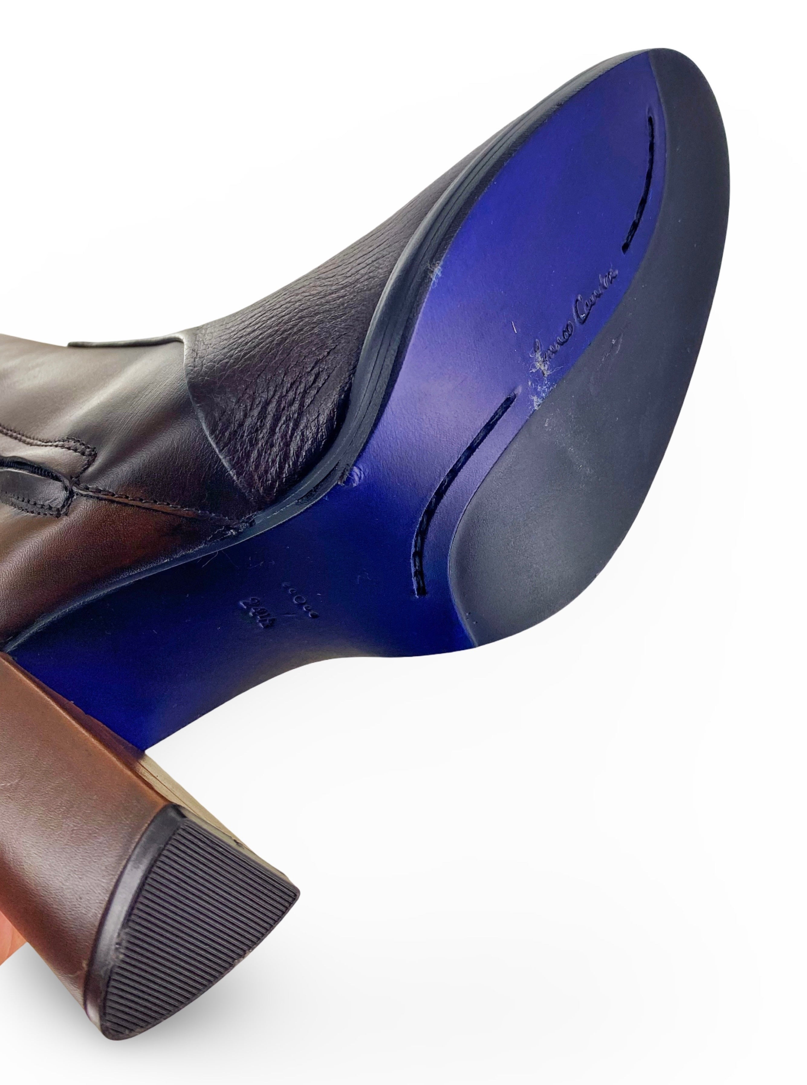 Cuadra Wmns Engraved Brown Deerskin/Cowhide Leather Tall Bristol Honey Boots T40VNRS