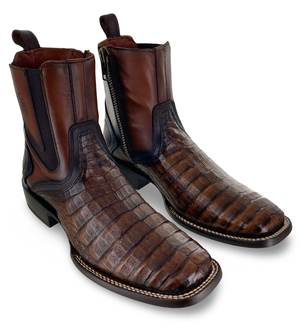 Cuadra Mens Maple Genuine Caiman Belly Boots CU892