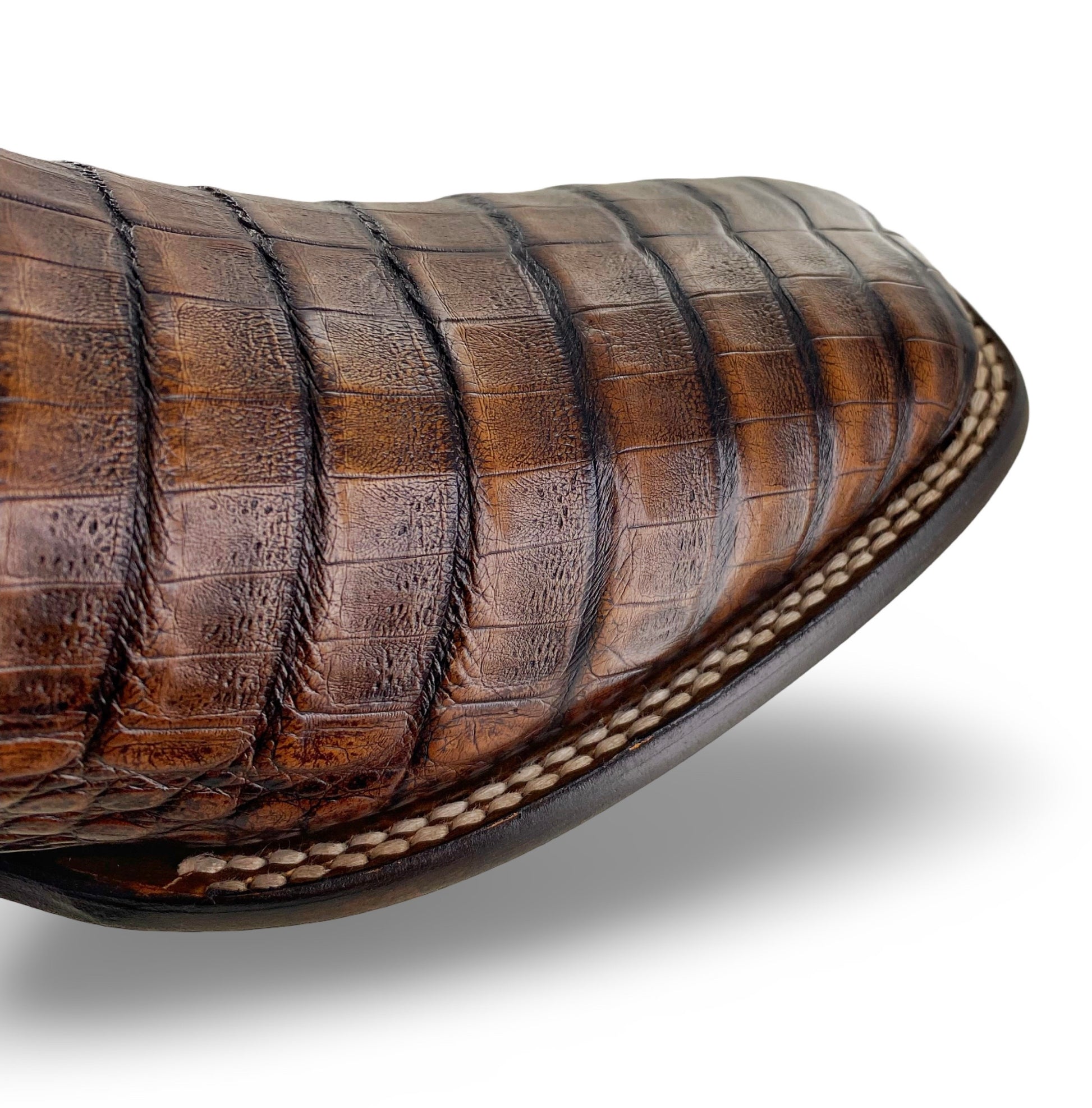 Cuadra Mens Maple Genuine Caiman Belly Boots CU892