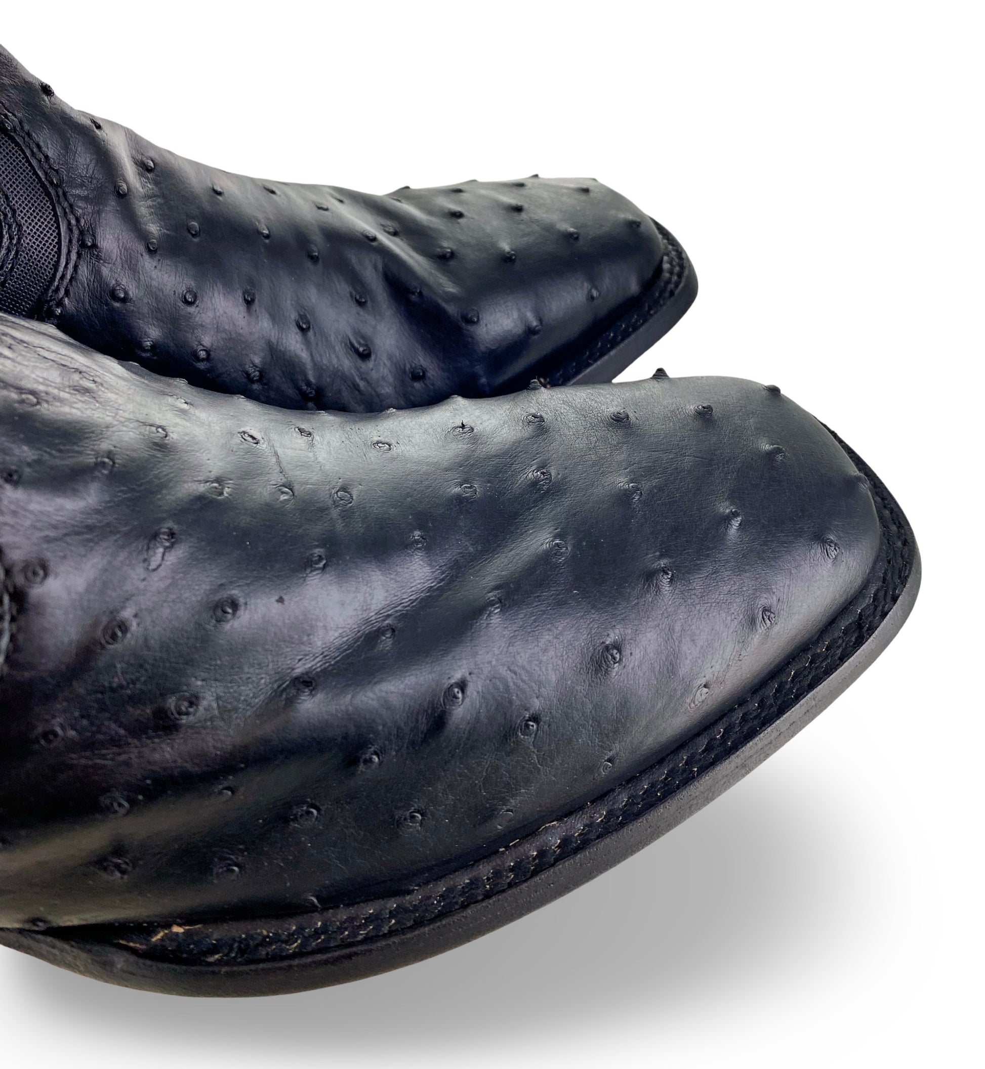 Cuadra Mens Black Genuine Ostrich Chelsea Boots CU821