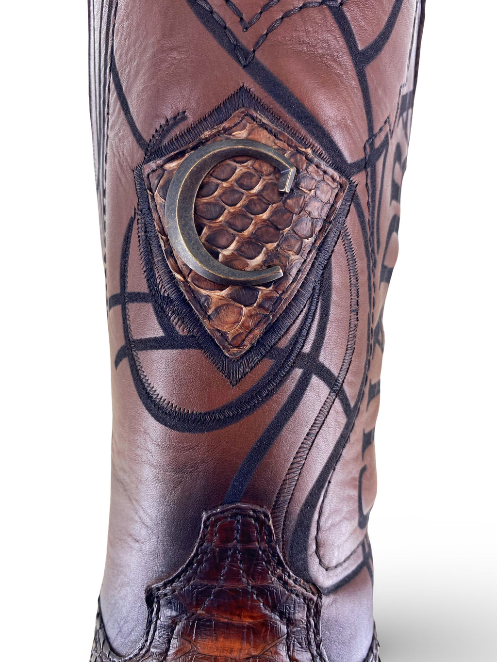 Cuadra Mens Honey Python Boots CU401