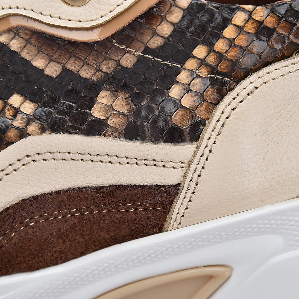 Cuadra | Wmns Zapato de Piton Vaquilla Wild Lucky Miel w Beige Cowhide I04PBVW