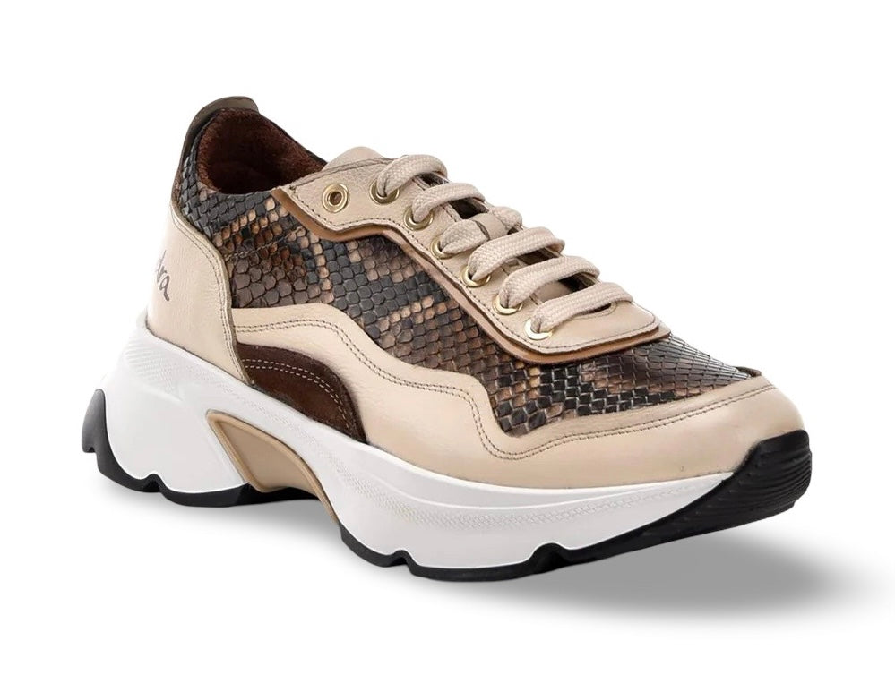 Cuadra | Wmns Zapato de Piton Vaquilla Wild Lucky Miel w Beige Cowhide FC959