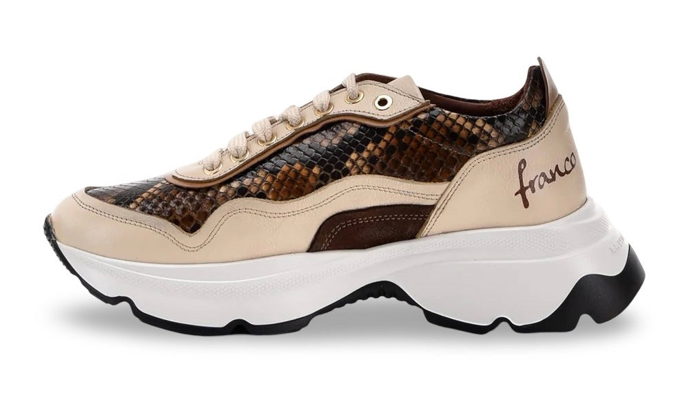 Cuadra | Wmns Zapato de Piton Vaquilla Wild Lucky Miel w Beige Cowhide I04PBVW