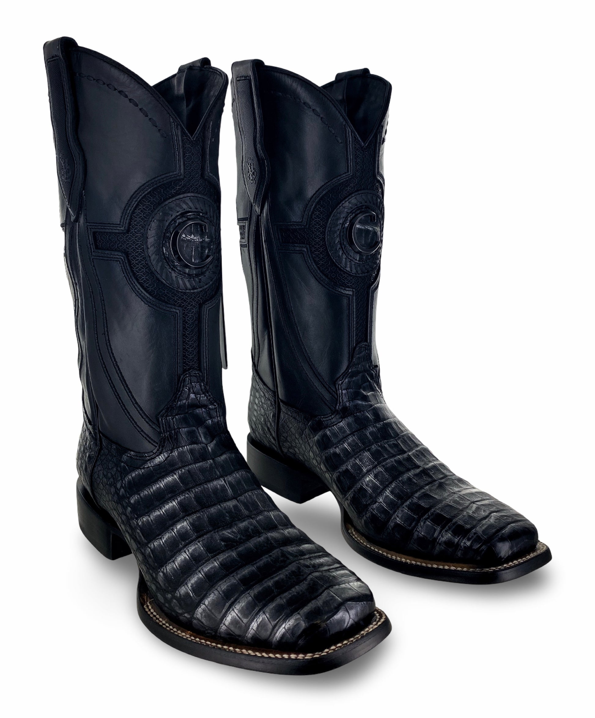 Cuadra Mens Bota De Fucus (Caiman) Lomo Belly Black CU976-L