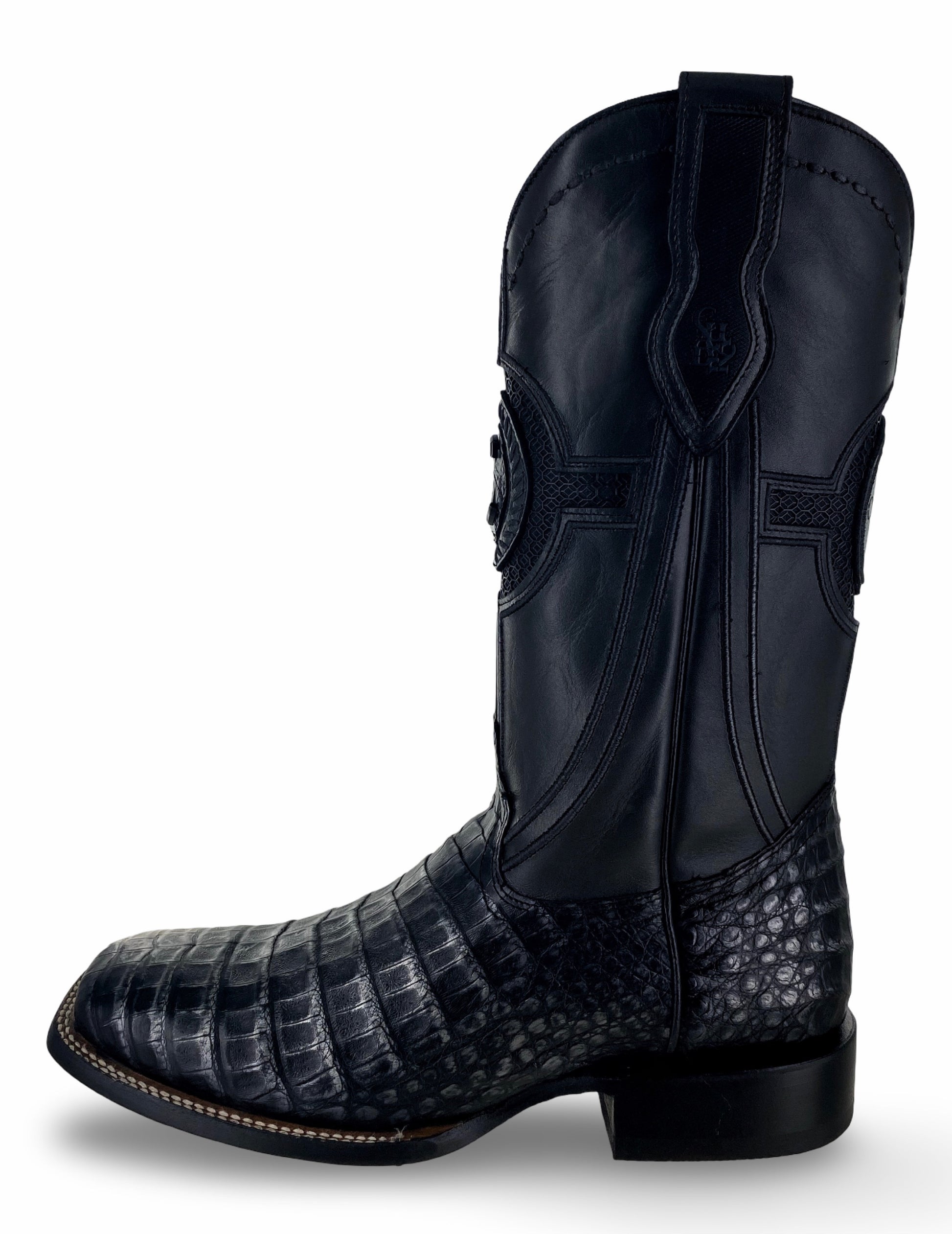 Cuadra Mens Bota De Fucus (Caiman) Lomo Belly Black CU976-L