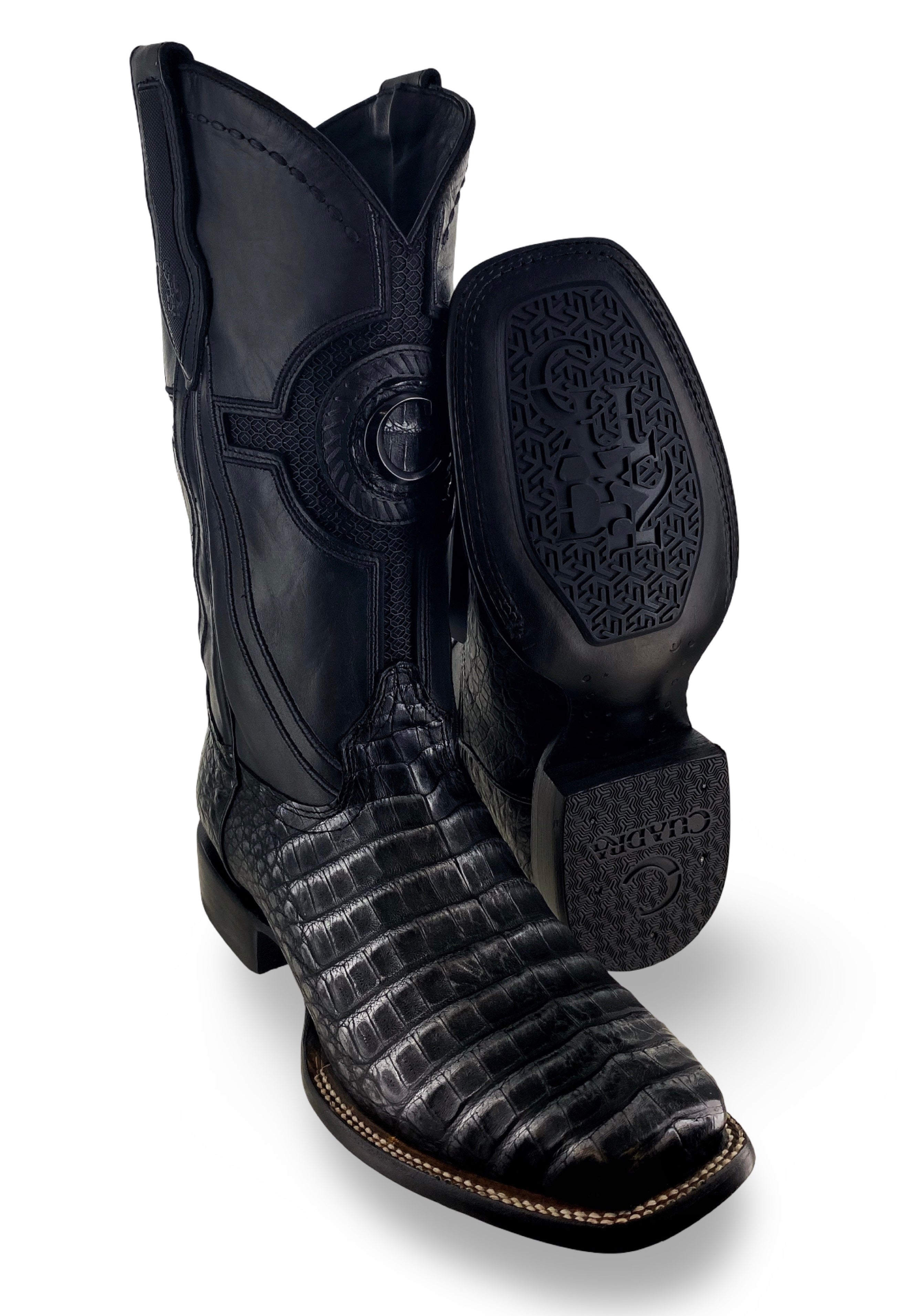 Cuadra Mens Bota De Fucus (Caiman) Lomo Belly Black CU976-L